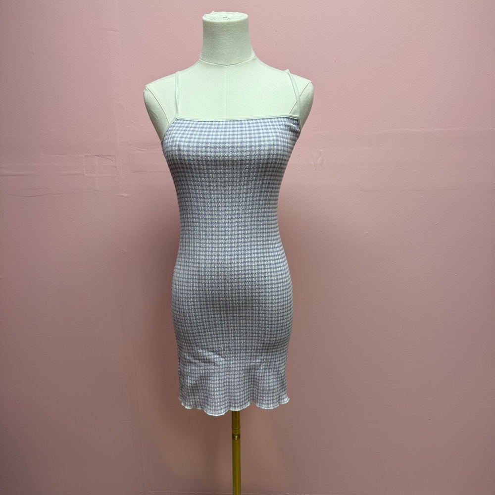 Purple and White Checkered Dress